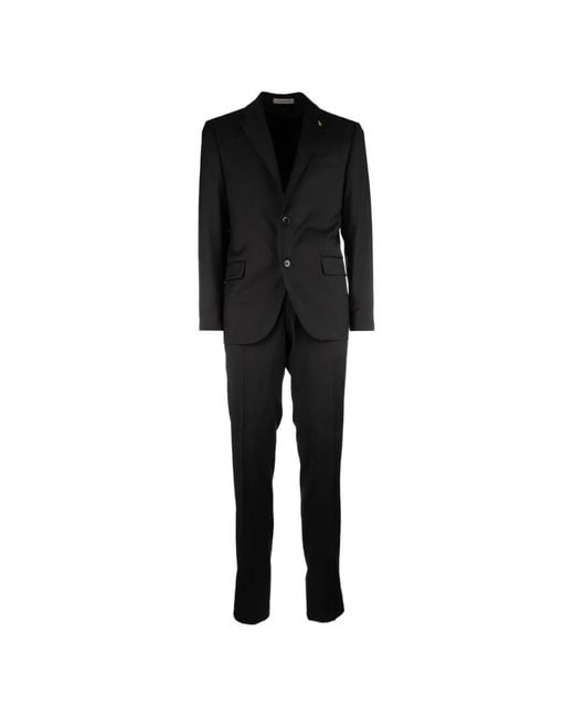 Corneliani Black Single-Breasted Notch-Lapel Suit for men