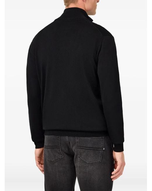 メンズ Boggi ハーフジップ セーター Black