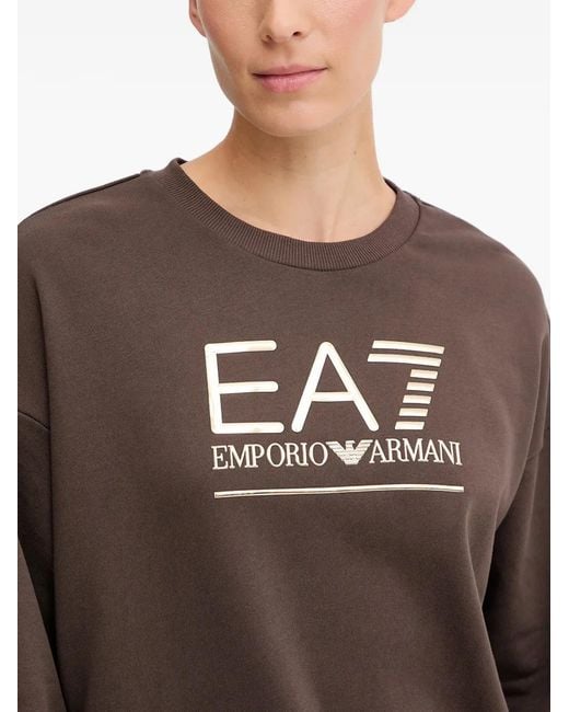 Pull À Détail Logo EA7 en coloris Brown
