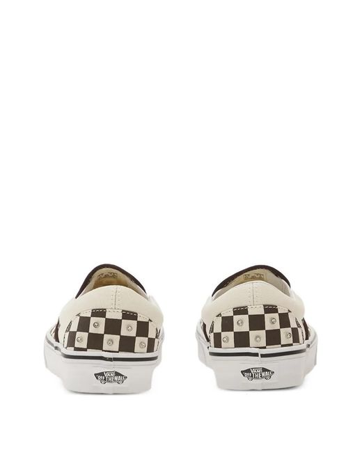 Vans White Checkerboard Stud-Embellished Sneakers