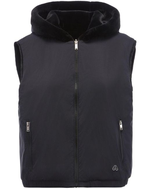 Moose Knuckles Black Eaton Reversible Fleece Vest