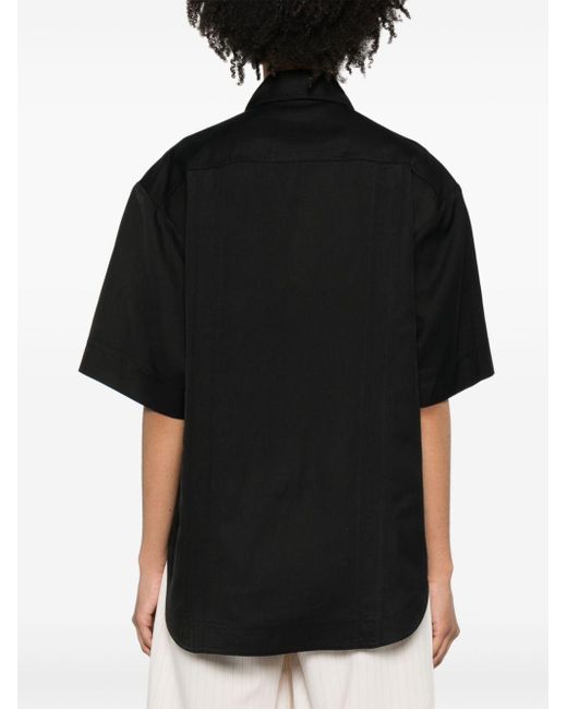 Loulou Studio Black Canvas short-sleeves shirt