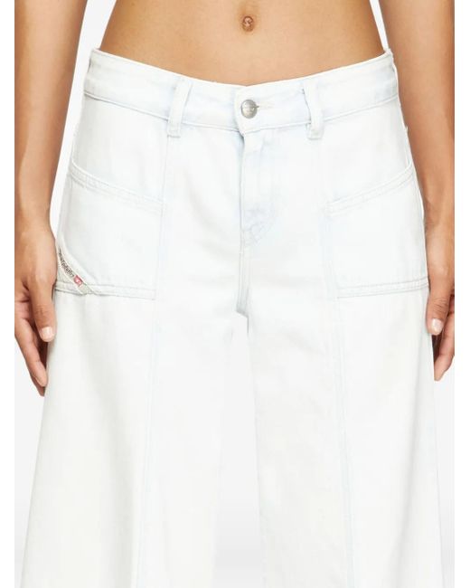 DIESEL White D-Akii 09M08 Flared Jeans