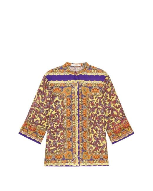 Maliparmi Yellow Sunset Paisley Shirt