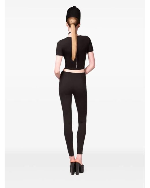 Area Black Zipper Brief Leggins