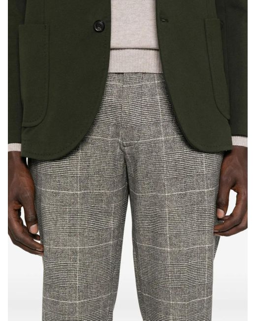 Circolo 1901 Gray Check-Pattern Cotton-Blend Trousers for men