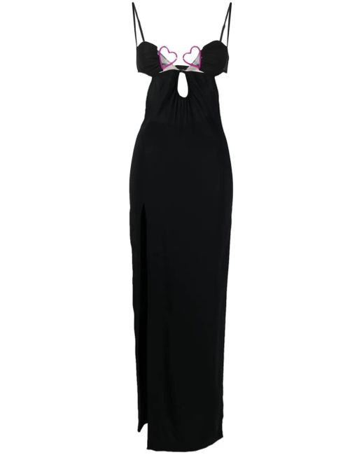 Nensi Dojaka Black Long Cut Out Dress