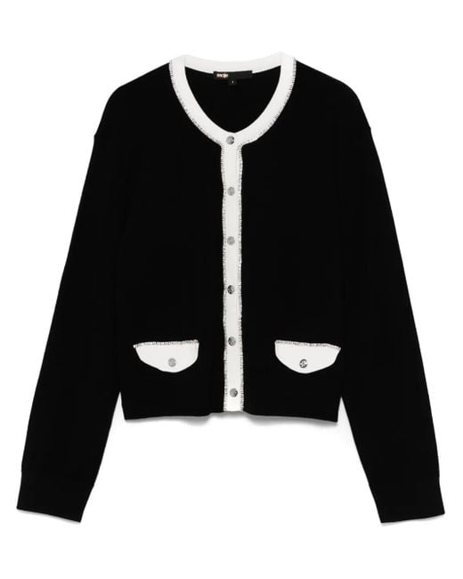 Maje ラインストーン カーディガン Black