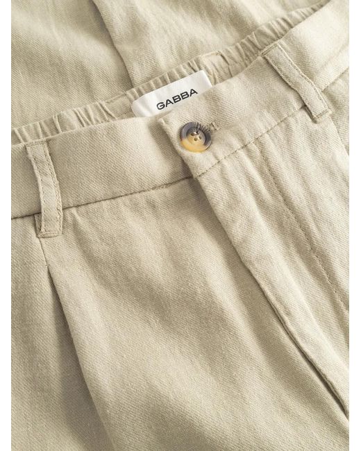 Gabba Natural Pleated Elasticated-Waistband Trousers for men