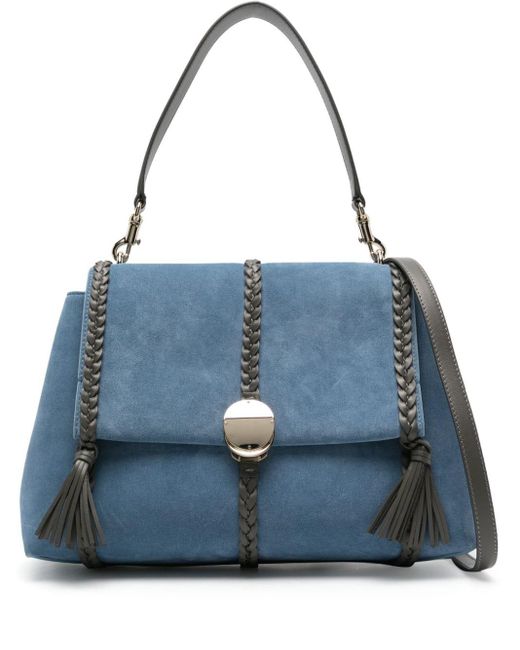 Chloé Blue Penelope Suede Shoulder Bag
