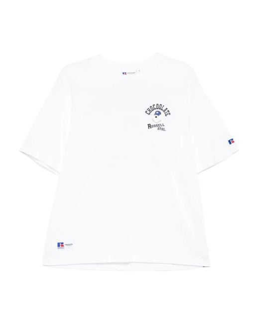 Chocoolate White Logo-Printed T-Shirt for men