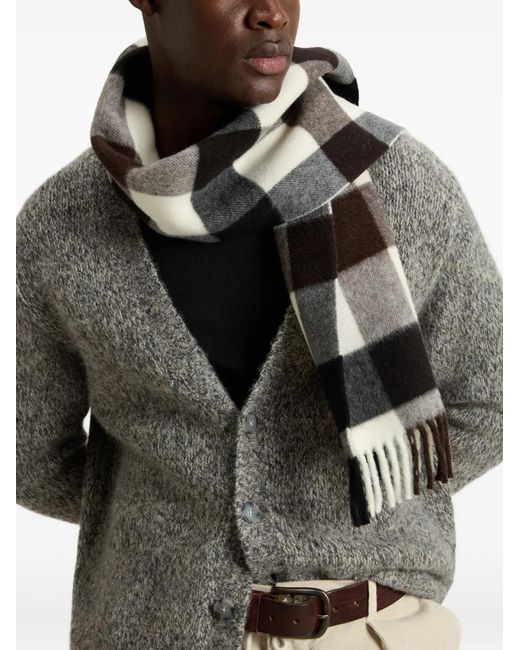 Woolrich Gray Crew Neck Sweater With Ribbed Cuffs for men