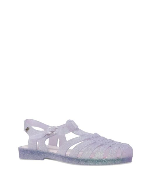Melissa White Possession Glitter-Embellished Flat Sandals