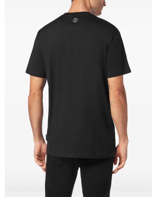 T-Shirt En Coton À Ornements Strassés Philipp Plein pour homme en coloris Black