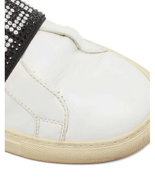 Philipp Plein ビジュートリム レザースニーカー White