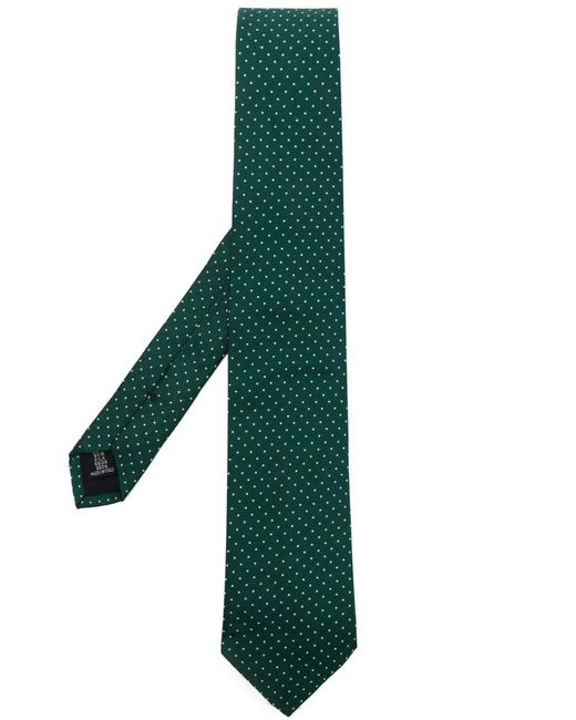 Fursac Green Polka-Dot Silk Tie for men