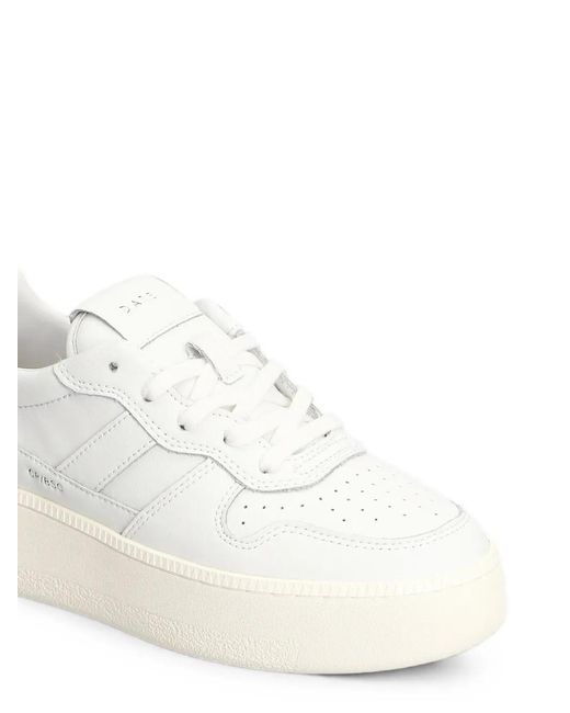Date White Court Platform Leather Sneakers