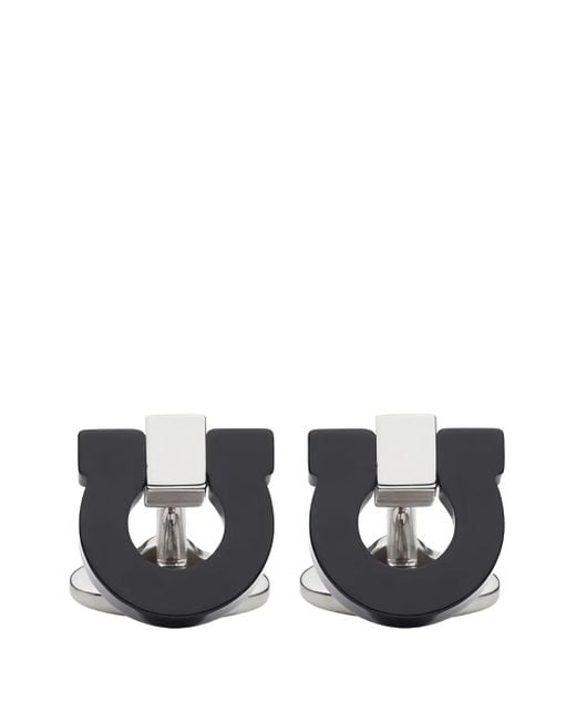 Ferragamo Black Gancini Cufflinks for men