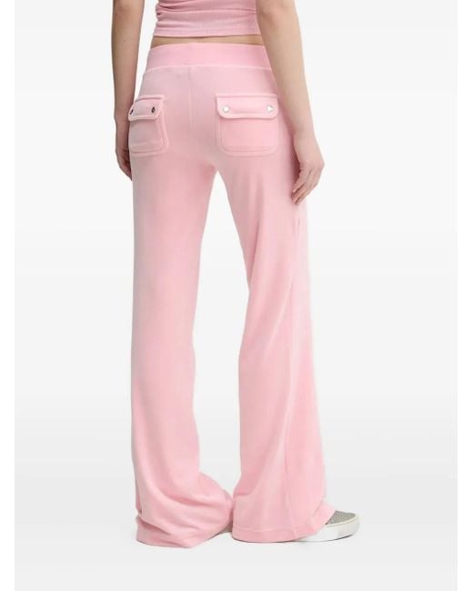 Juicy Couture Pink Rhinestone-Embellished Logo Trousers