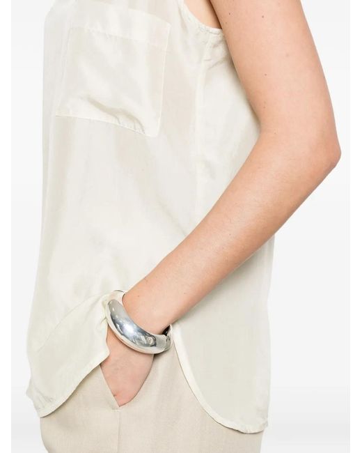 Top Con Bolsillo Barena de color White