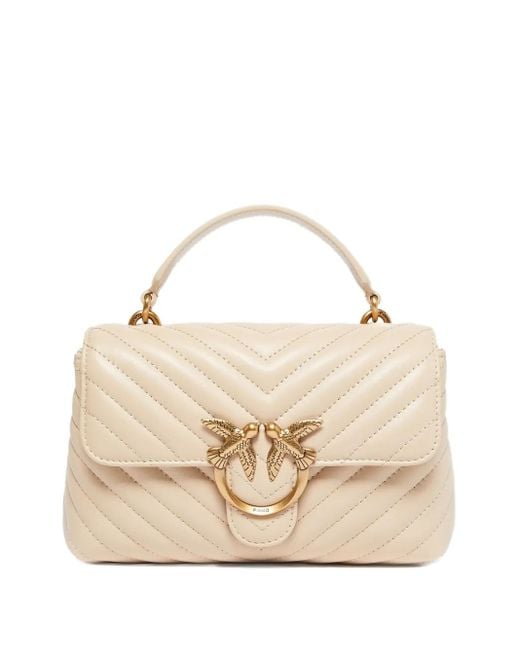 Pinko Natural Mini Handbag Lady Love Bag Puff Chevron