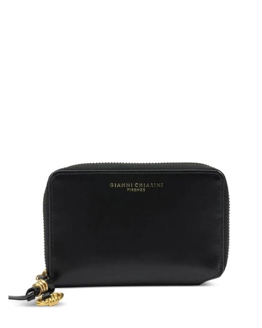 Gianni Chiarini Black Zip Charm Wallet