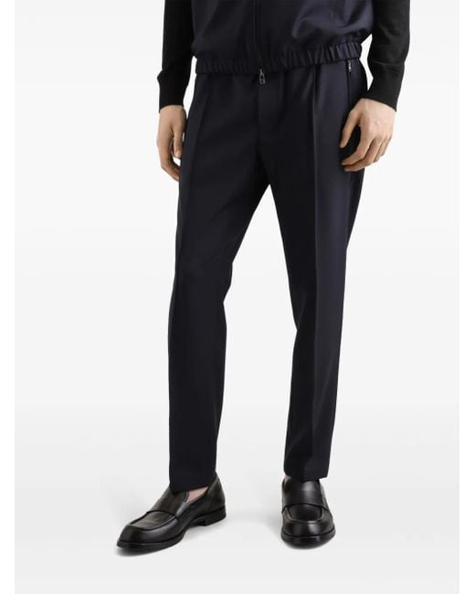 Dolce & Gabbana Blue Pleat-Detail Trousers for men