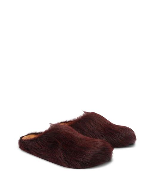Marni Brown Fussbett Calf-Hair Mules