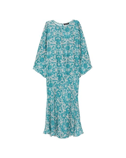 Gianluca Capannolo Blue Robbie Silk Midi Dress