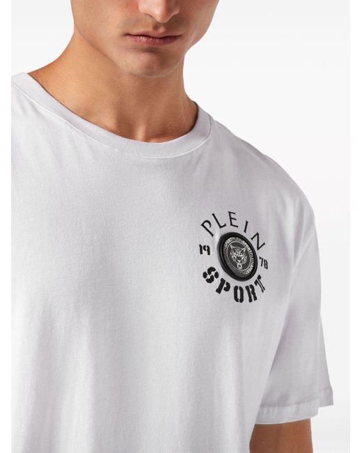 Philipp Plein White Logo-appliqué Cotton T-shirt for men