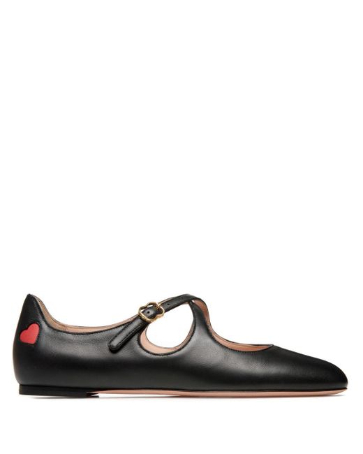 Bally Black Crossed-Straps Ballerinas