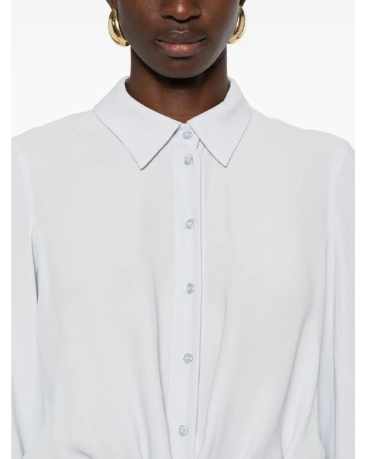 Elisabetta Franchi White Twist-Front Button Bodysuit