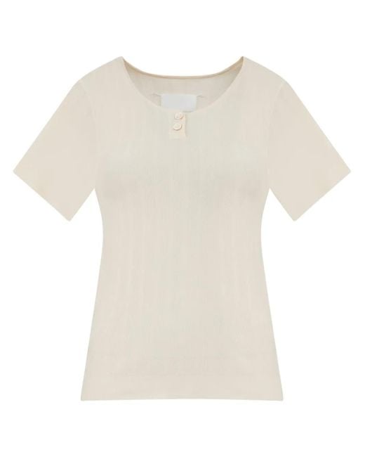 Maison Margiela Natural Button-Placket T-Shirt for men