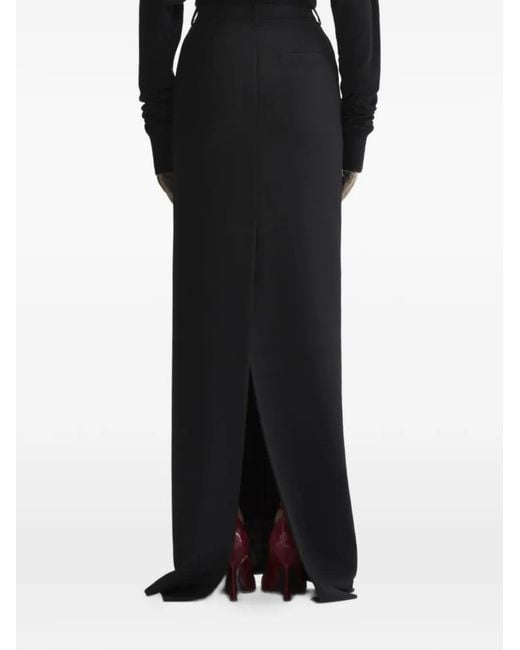 Mugler Black Split Long Skirt