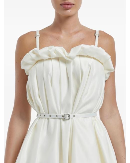 POST MERIDIEM White Draped Thin-Strap Mini Dress
