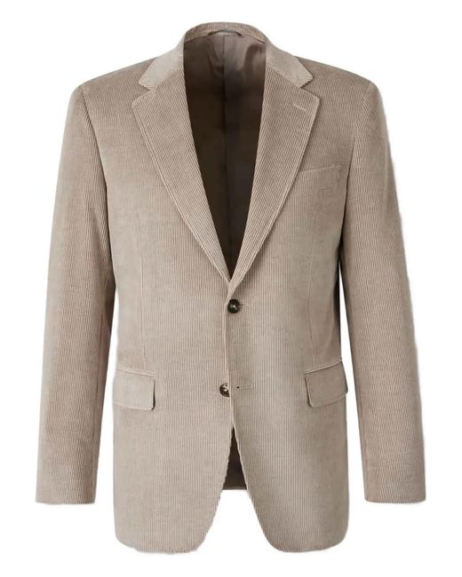 Canali Brown Corduroy Two-Button Blazer for men