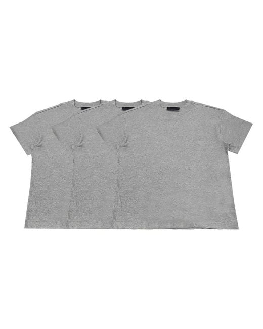 Fear Of God Gray Plain T-Shirt (Set Of Three) for men