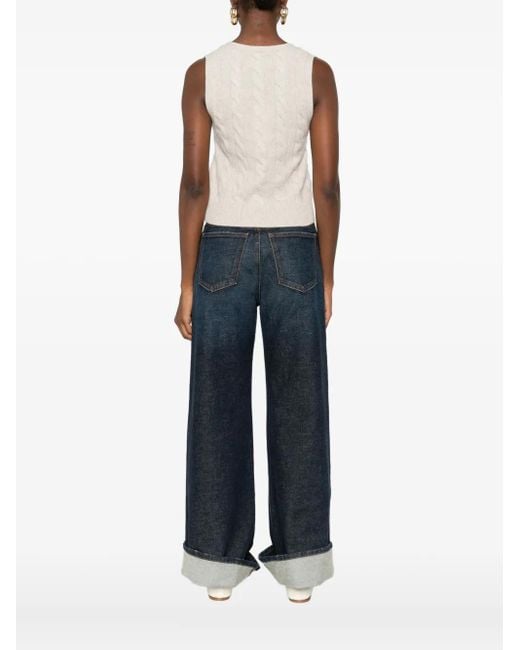 Doen Natural Cable-Knit Button Vest
