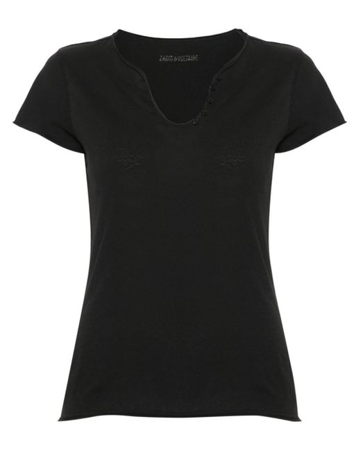 Zadig & Voltaire Black T-Shirt mit Slogan-Print