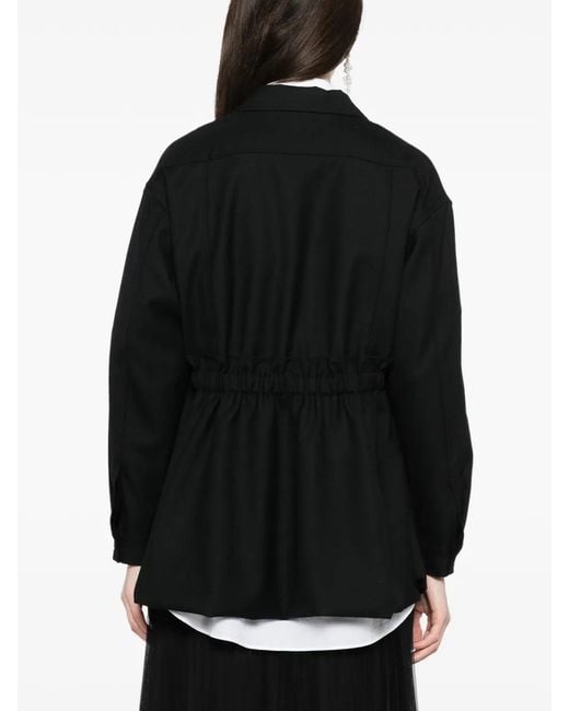 Noir Kei Ninomiya Black Peplum Wool Jacket