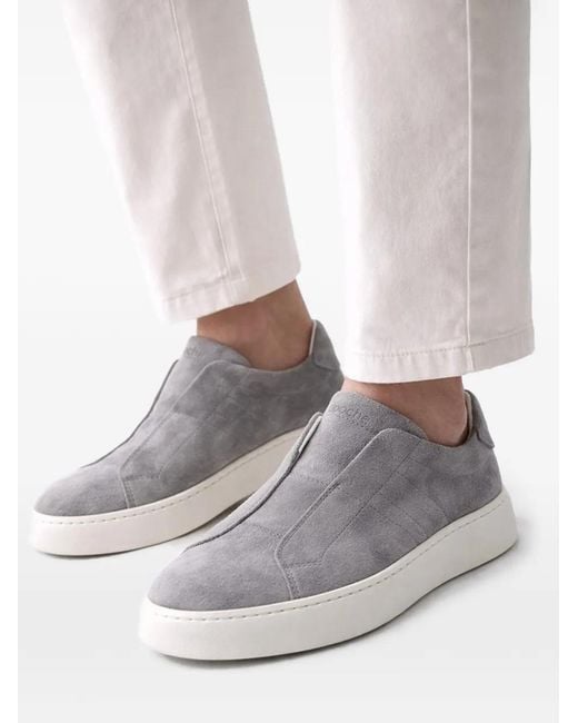 Poche Paris White Suede Sneakers for men