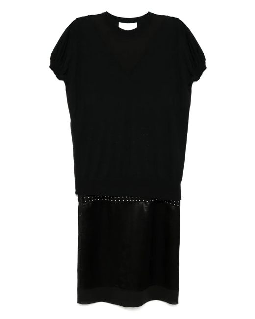 3.1 Phillip Lim Jurk Met Geborduurde Bloemen in het Black