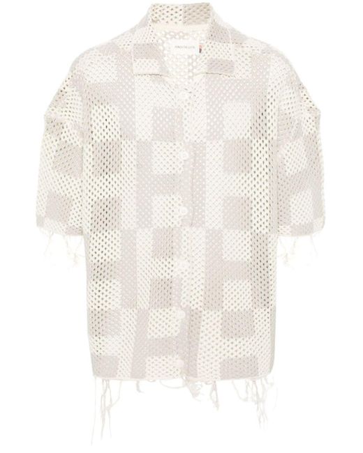 Honor The Gift White Monogram-pattern Crochet Shirt