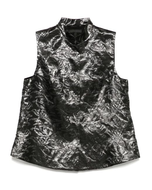 Shiatzy Chen マンダリンカラー ジャカードトップ Black