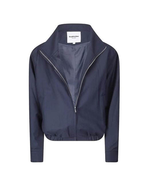 LA PISCINE Blue Zip-Up Elasticated-Hem Bomber And Top Set