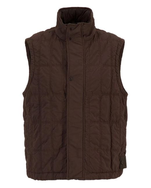 Stone Island Brown Quilted Gilet for men