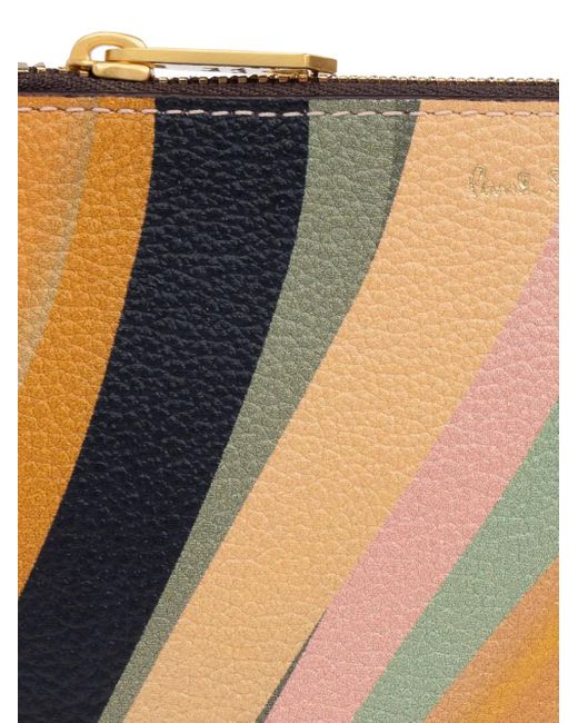 Paul Smith Orange Porte-Monnaie Swirl À Fermeture Zippée