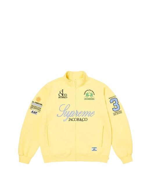 Supreme Yellow X La Martina Logo-Embroidered Zip-Up Sweatshirt for men