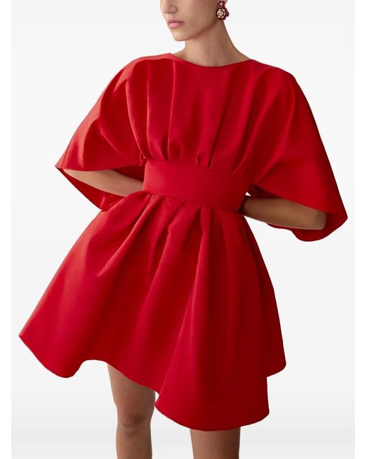 Carolina Herrera Red Robe Courte À Design Évasé