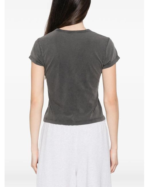 Alexander Wang Gray Lipstick-Print T-Shirt